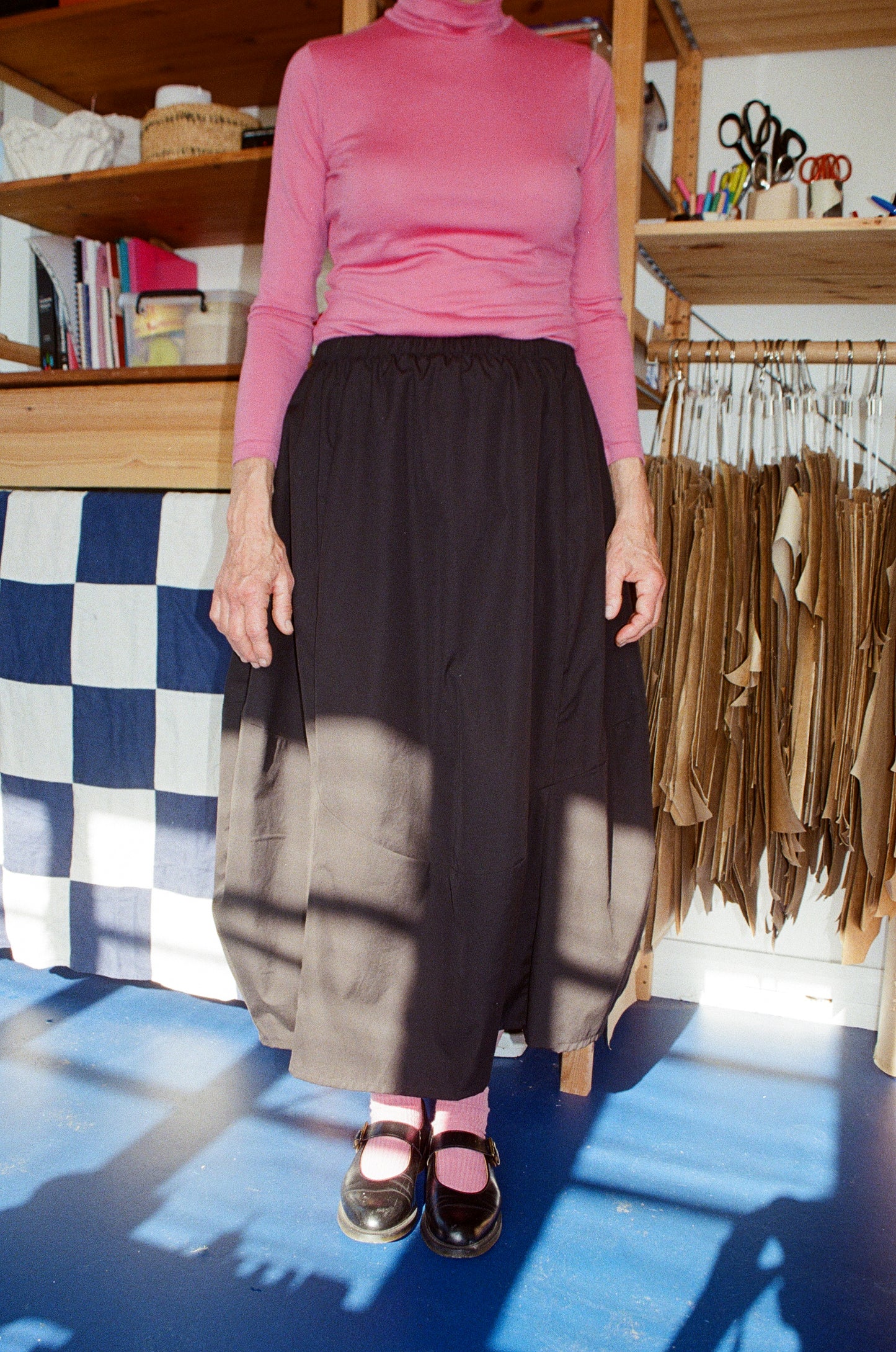 Lantern Skirt — Black Organic Cotton