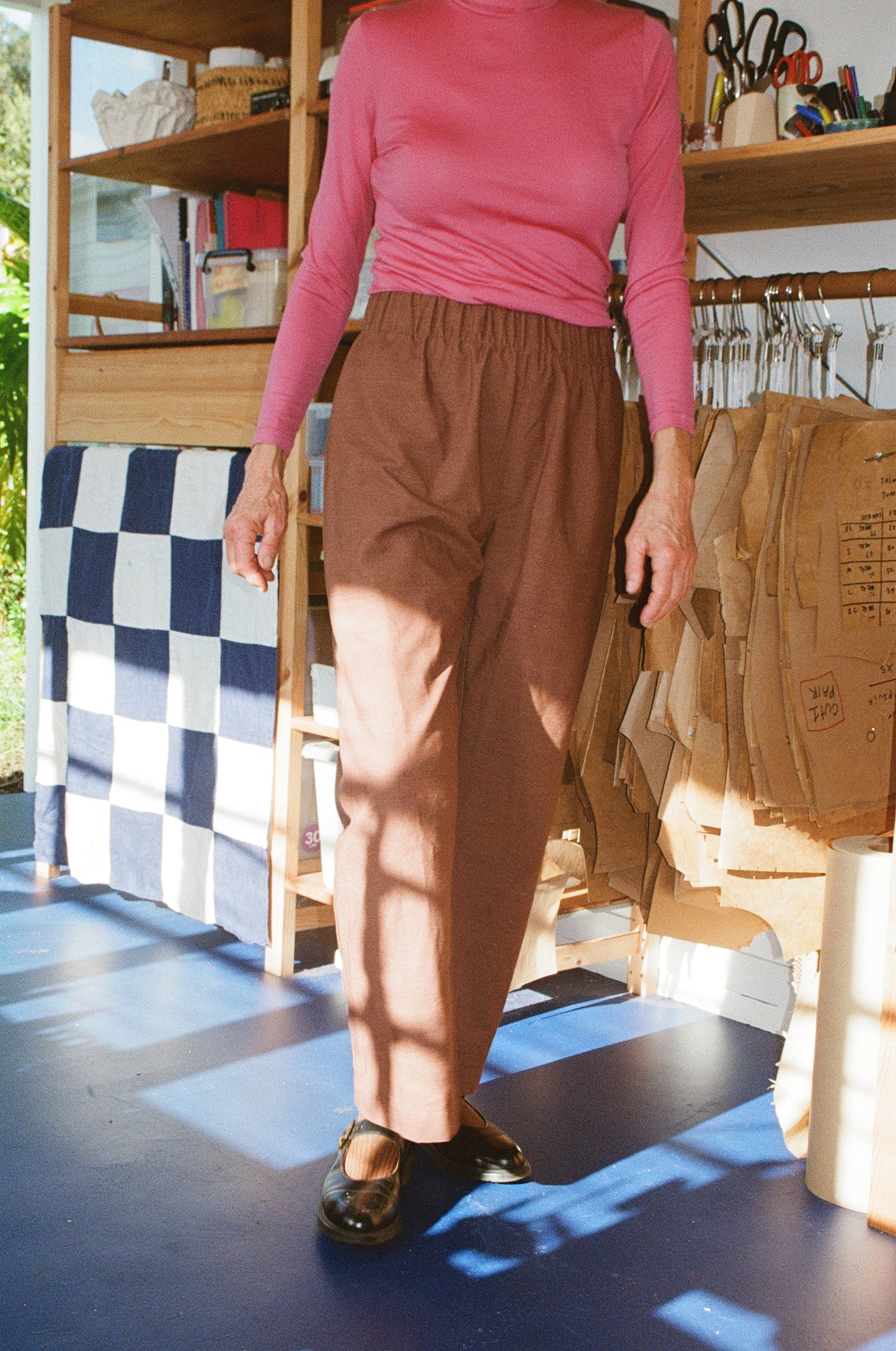 Scrunchie Pants - Brown Linen Cotton