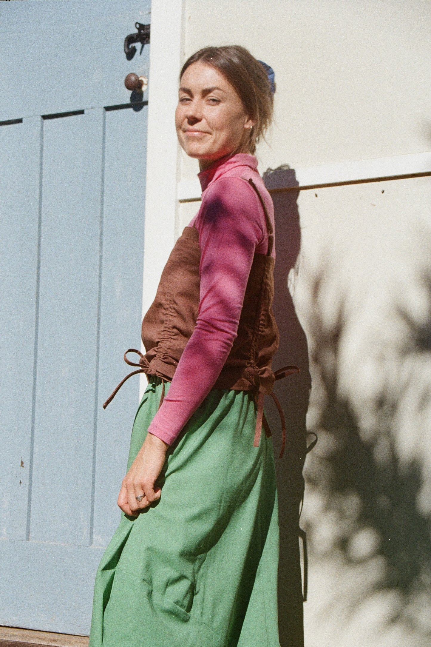 Lucy Top — Brown Linen Cotton