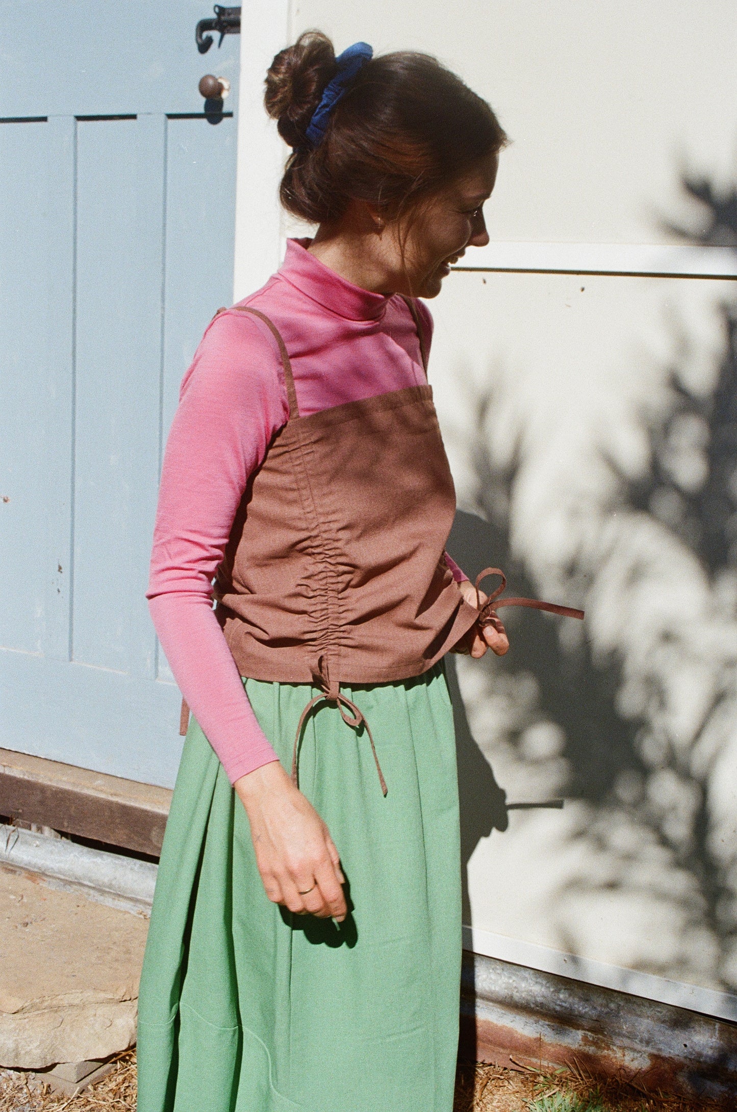 Lucy Top — Brown Linen Cotton