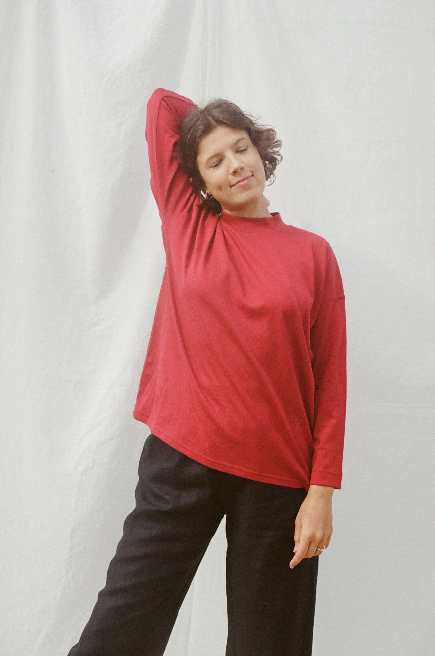 Long Sleeve Big Tee — Passata Red