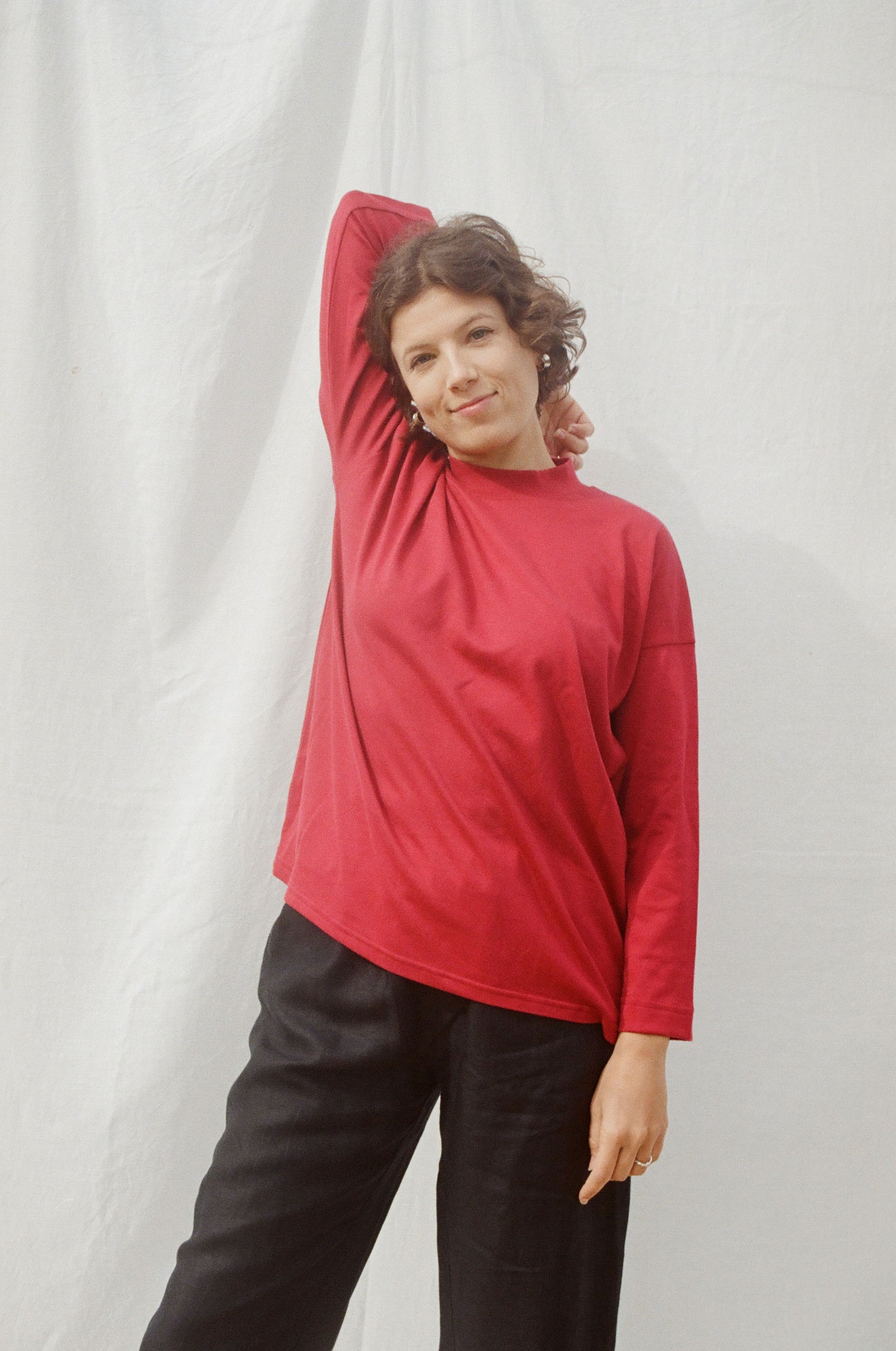 Long Sleeve Big Tee — Passata Red