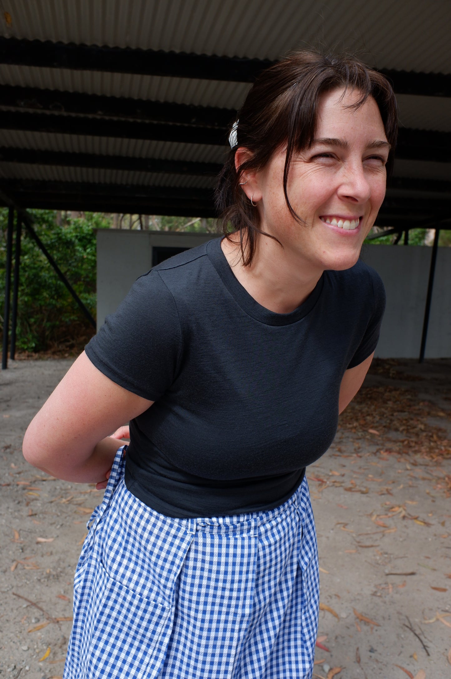 Katie Baby Tee — Charcoal