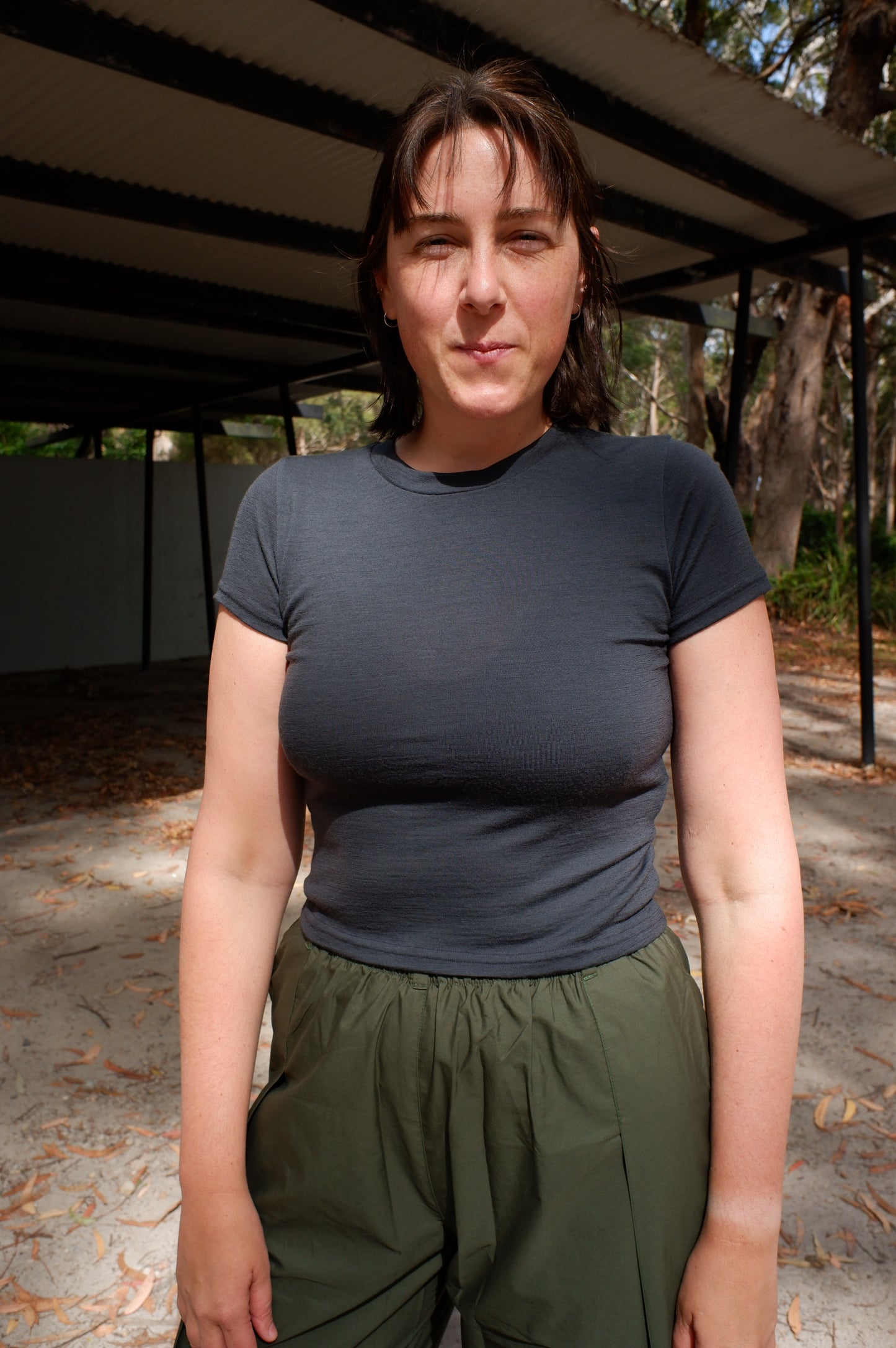 Katie Baby Tee — Charcoal