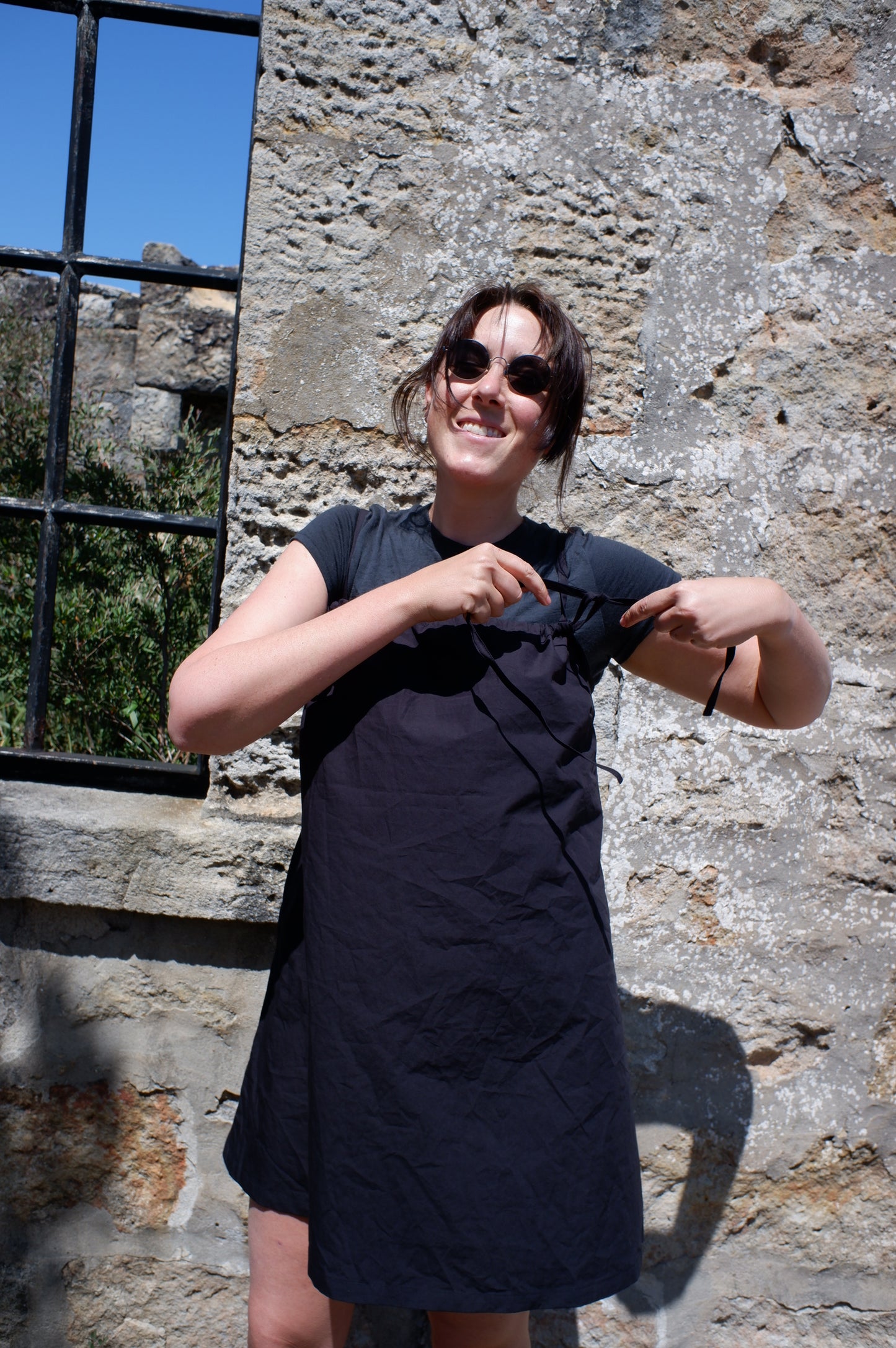 Ties Dress — Black Organic Cotton