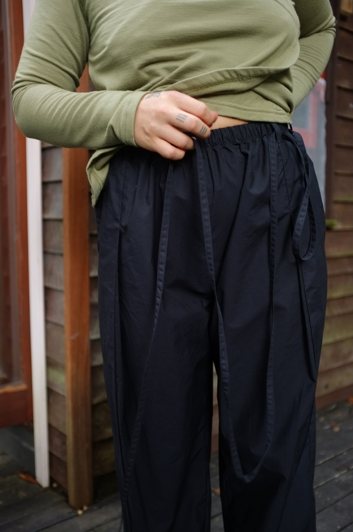 Pleat Pants — Black Organic Cotton