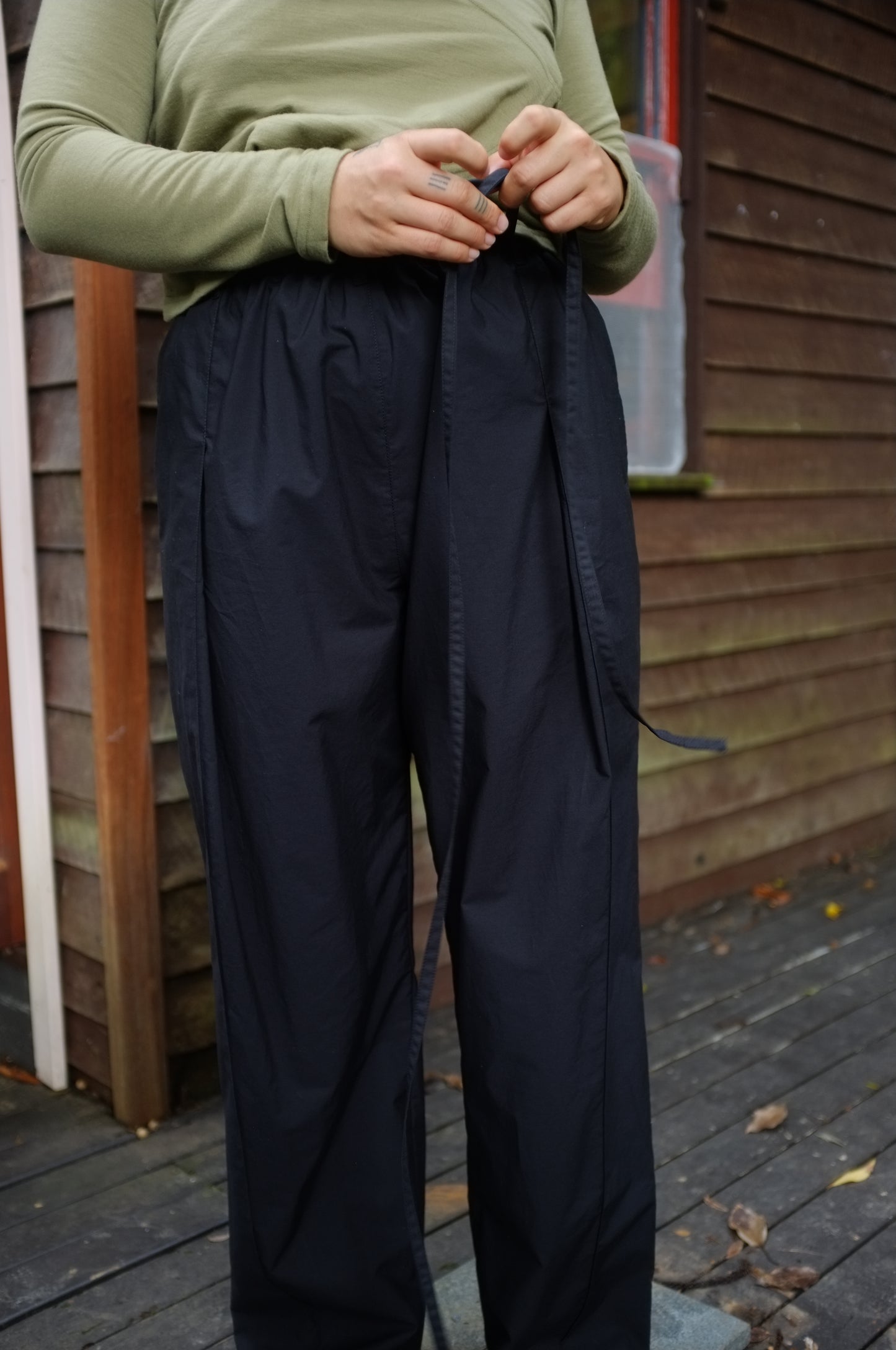 Pleat Pants — Black Organic Cotton