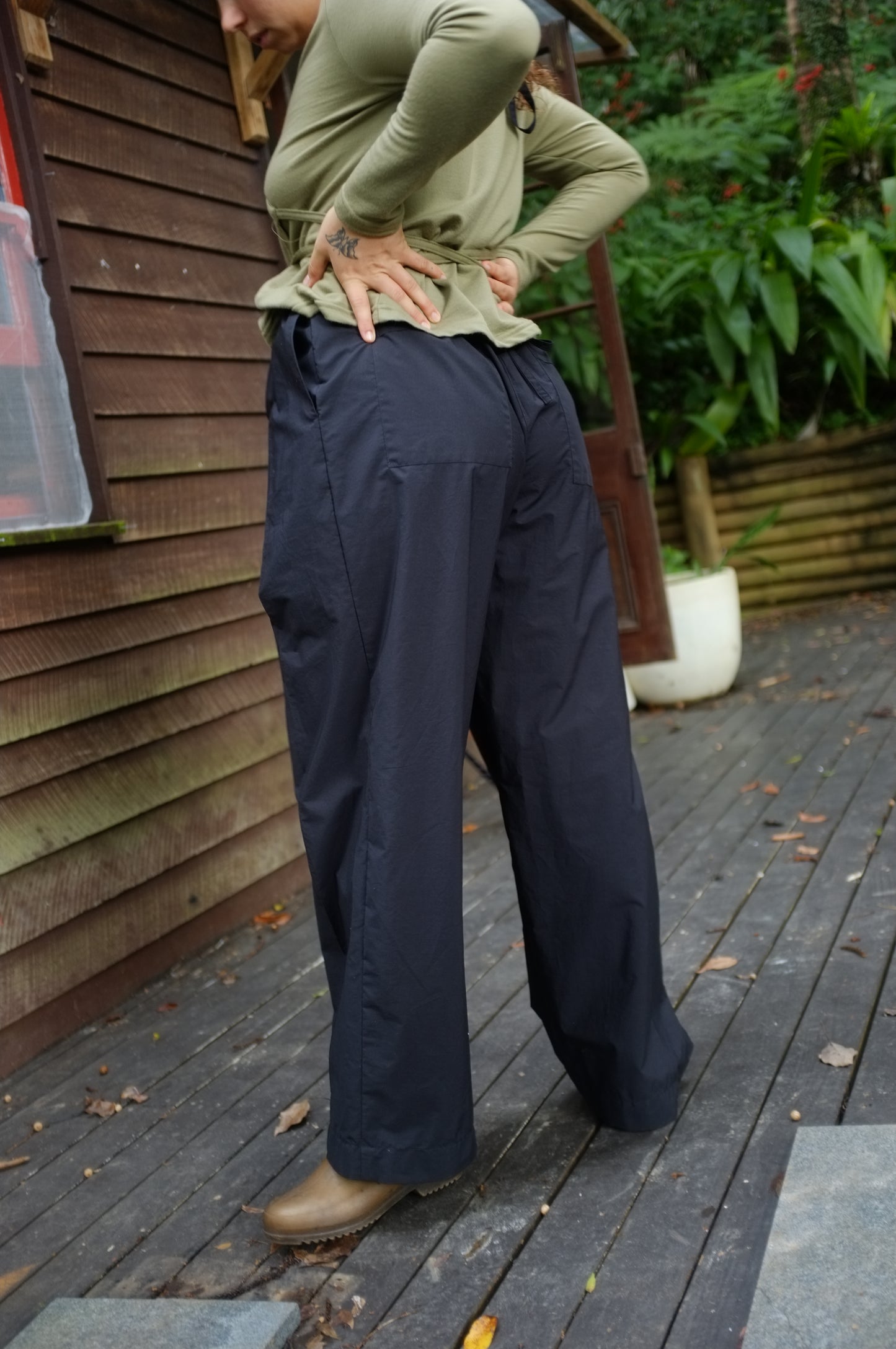 Pleat Pants — Black Organic Cotton