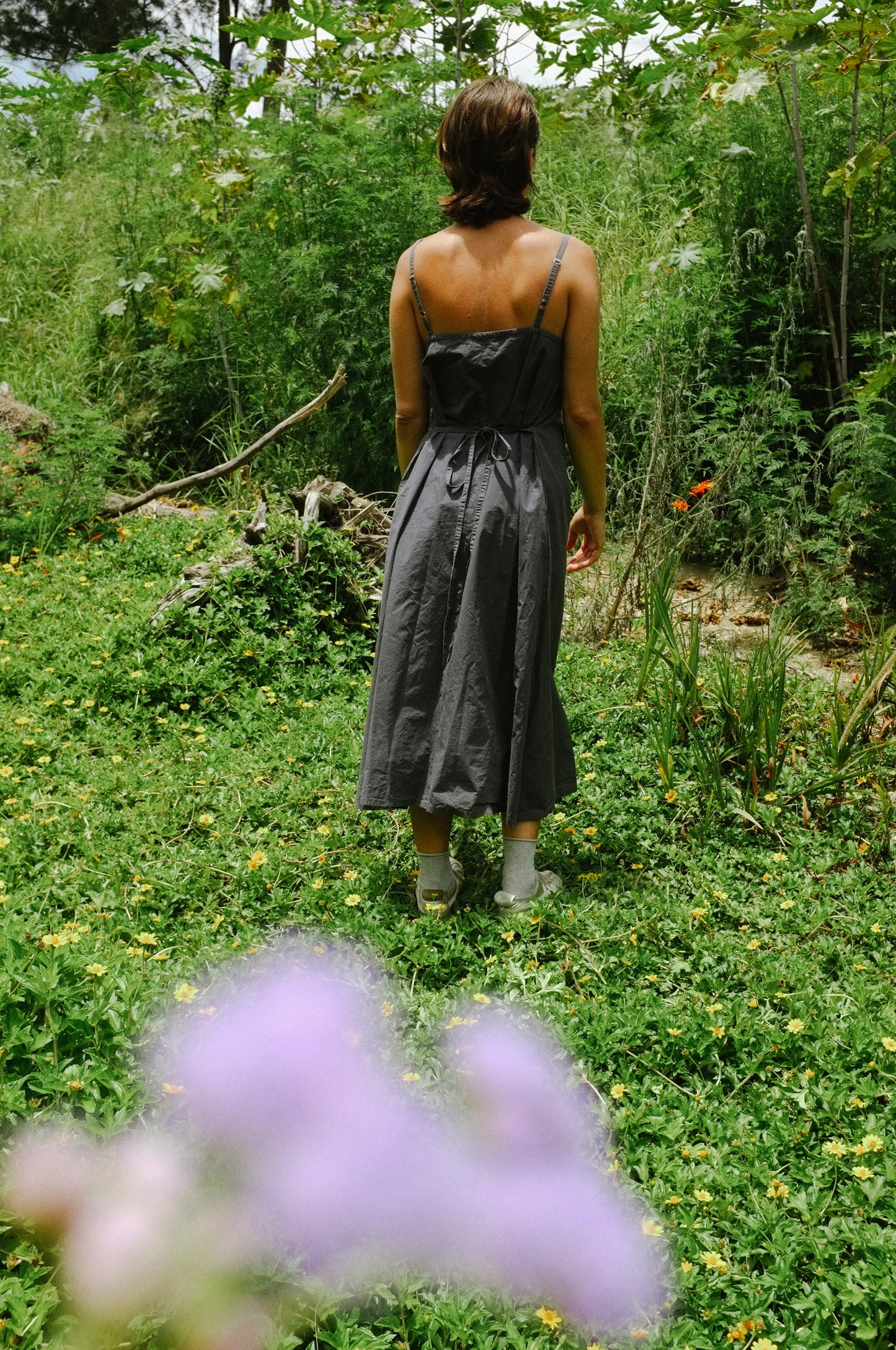 Darts Dress – Navy Cotton poplin