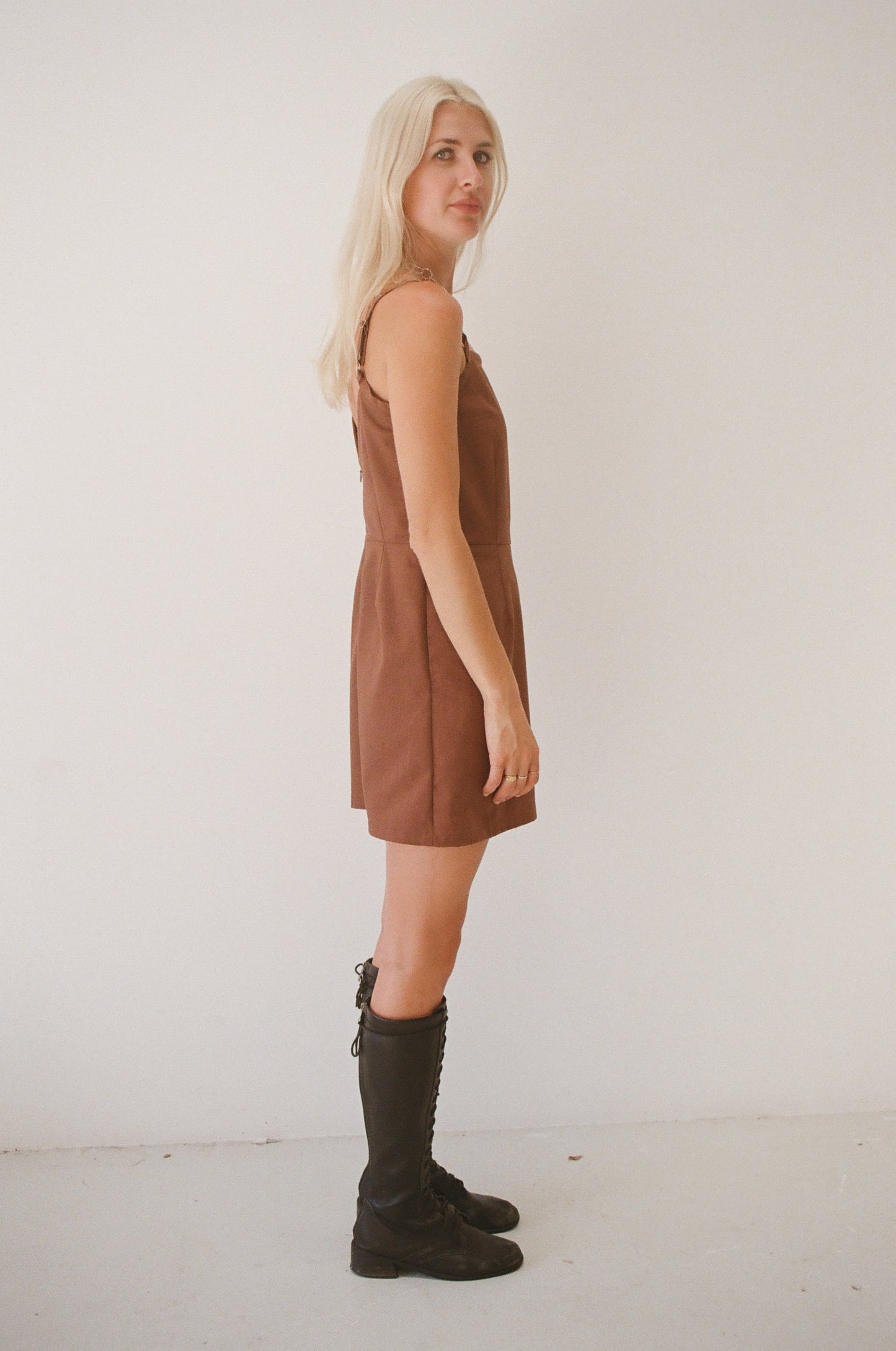 Lil Dress - Brown Linen Cotton