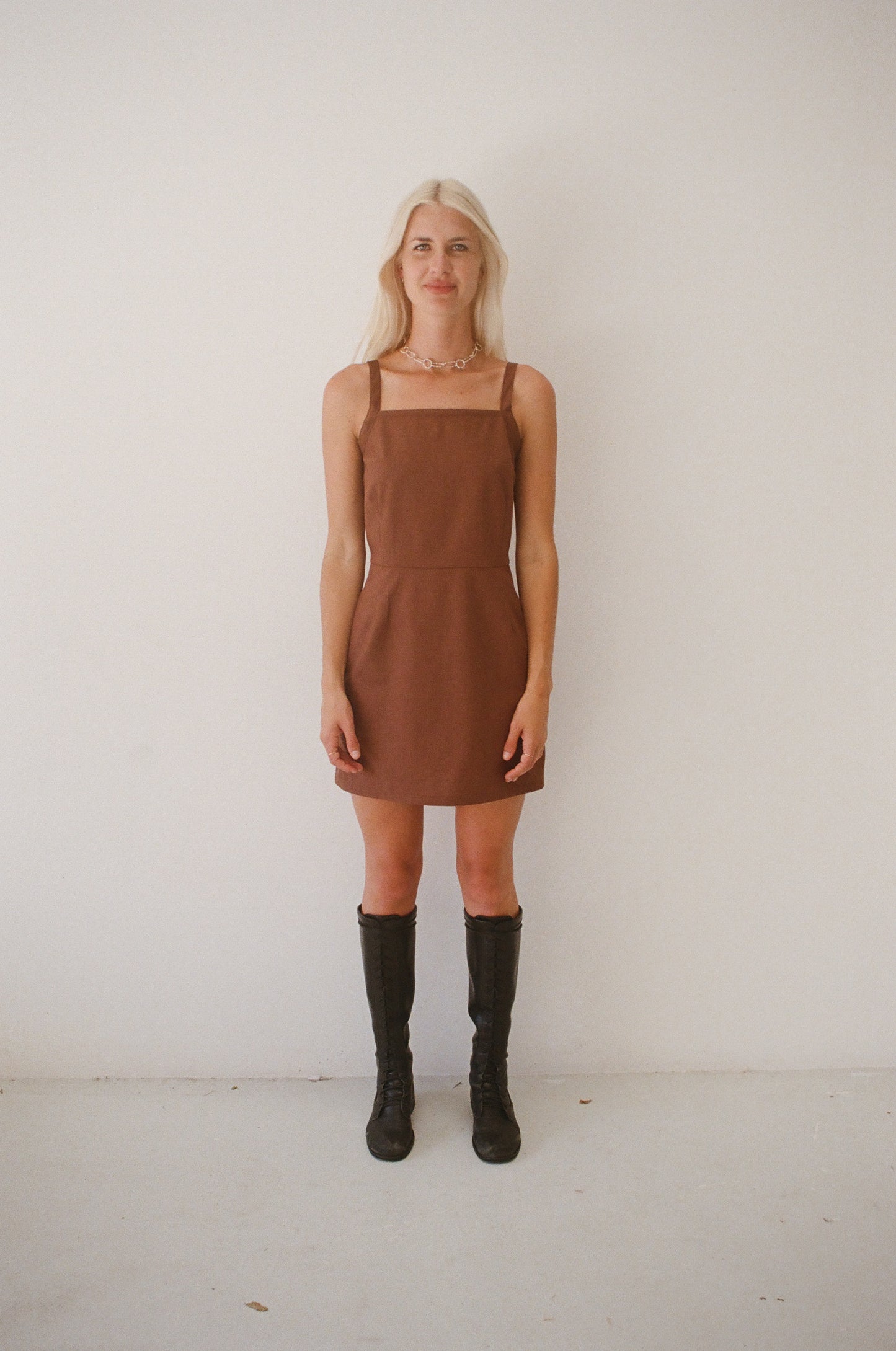 Lil Dress - Brown Linen Cotton