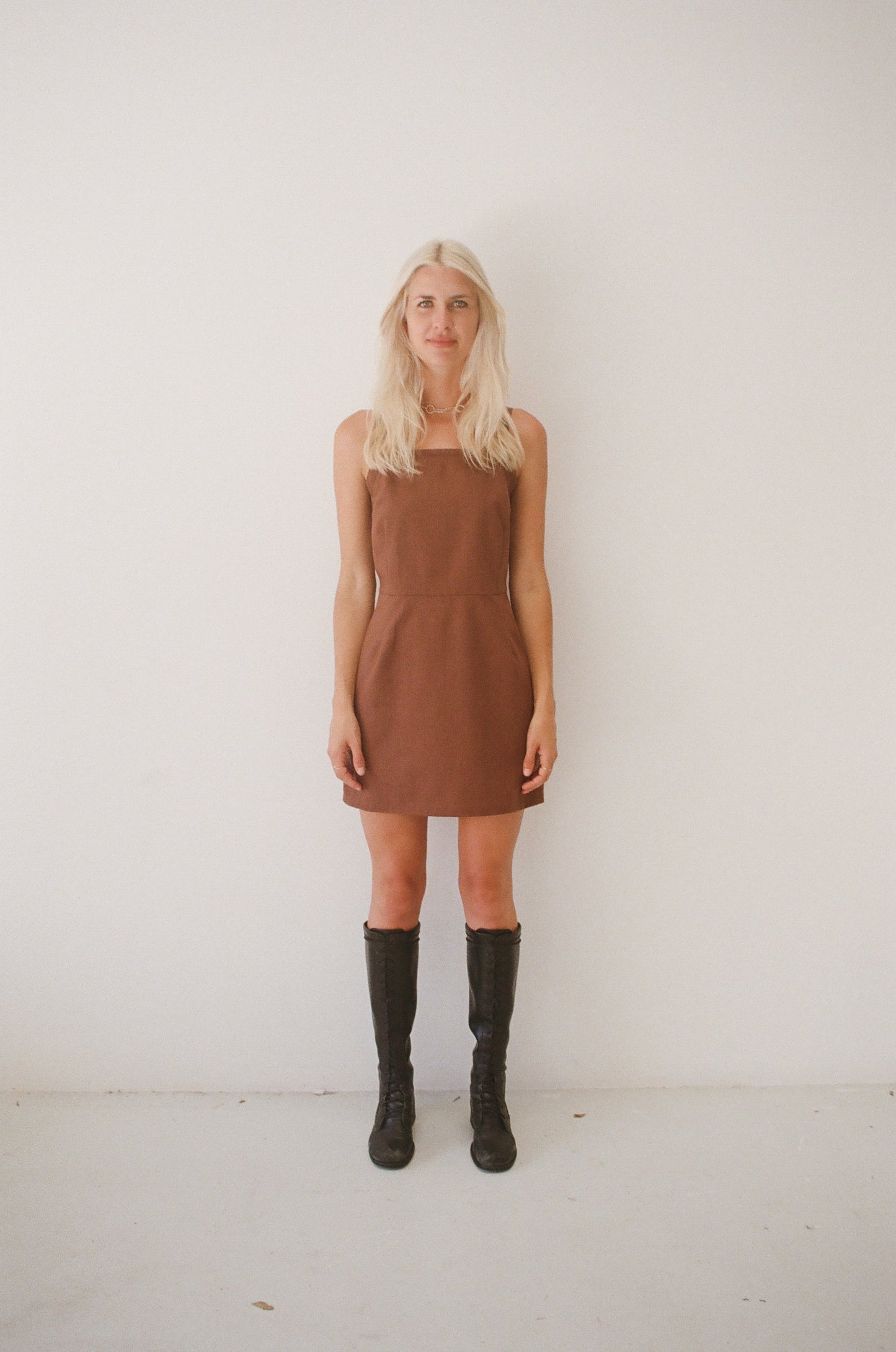 Lil Dress - Brown Linen Cotton