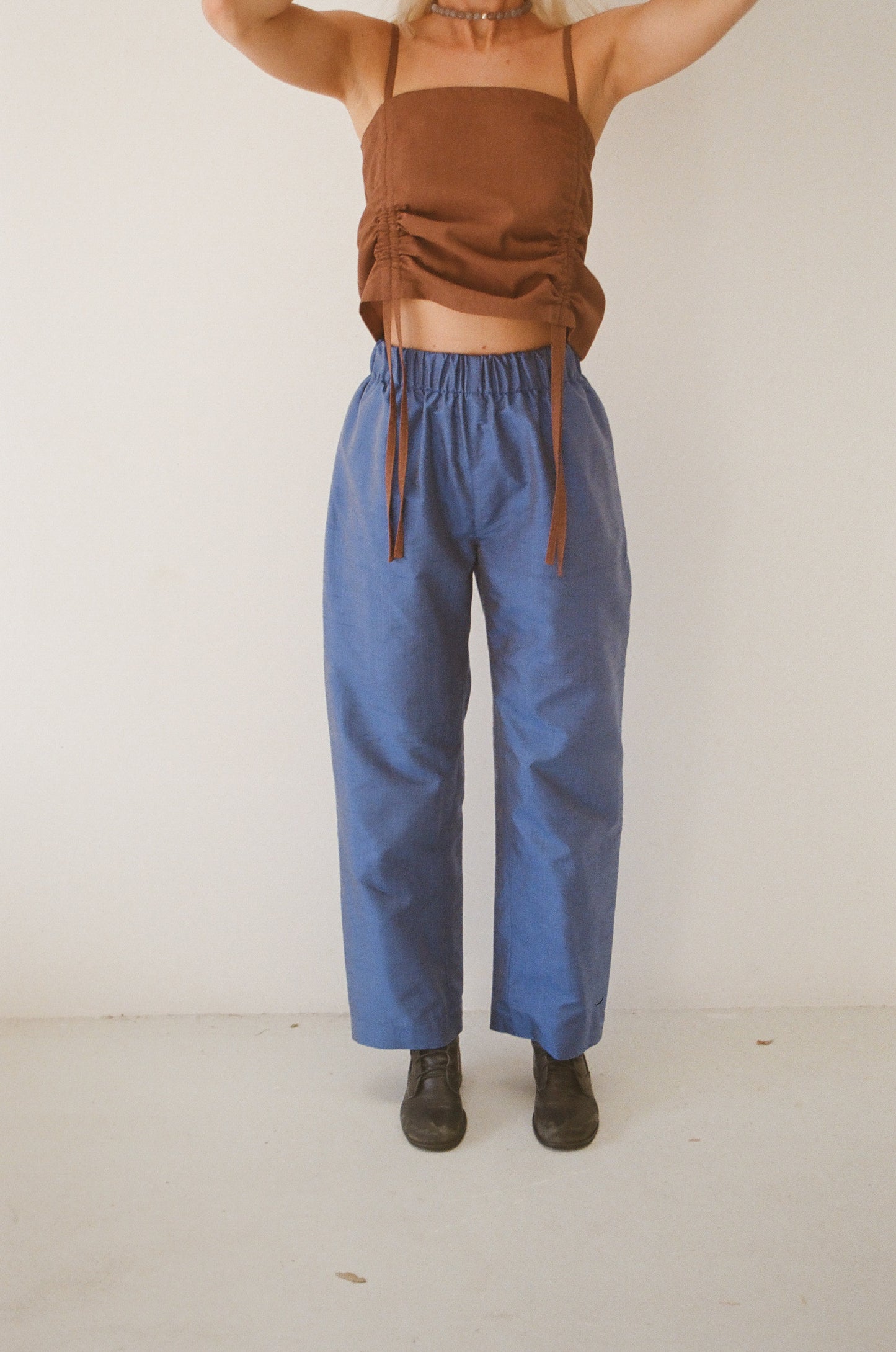 Mimi Holvast Scrunchie Pants - Electric Blue Silk