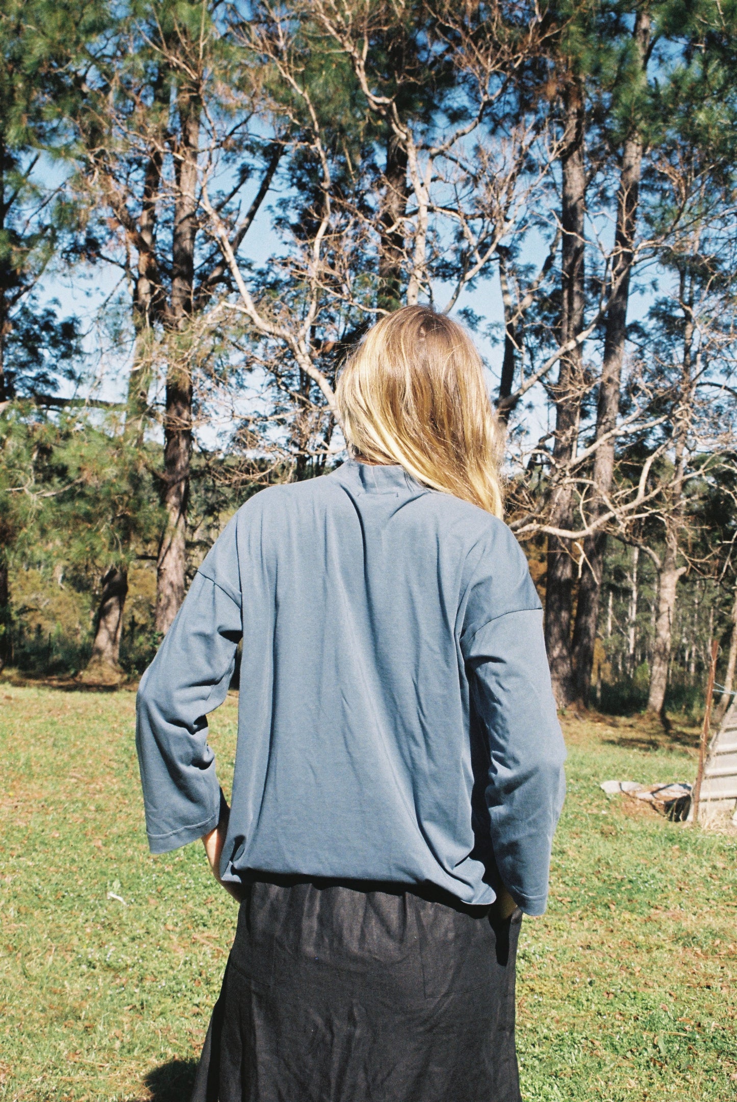 Mimi Holvast Long Sleeve Big Tee — Steel Blue
