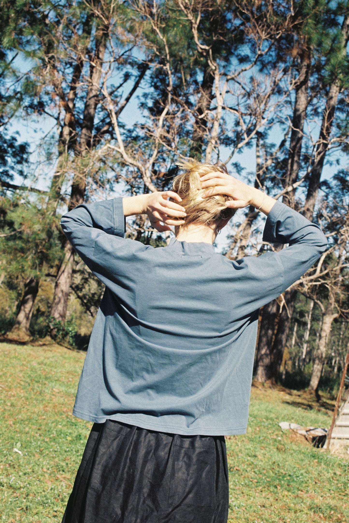 Mimi Holvast Long Sleeve Big Tee — Steel Blue
