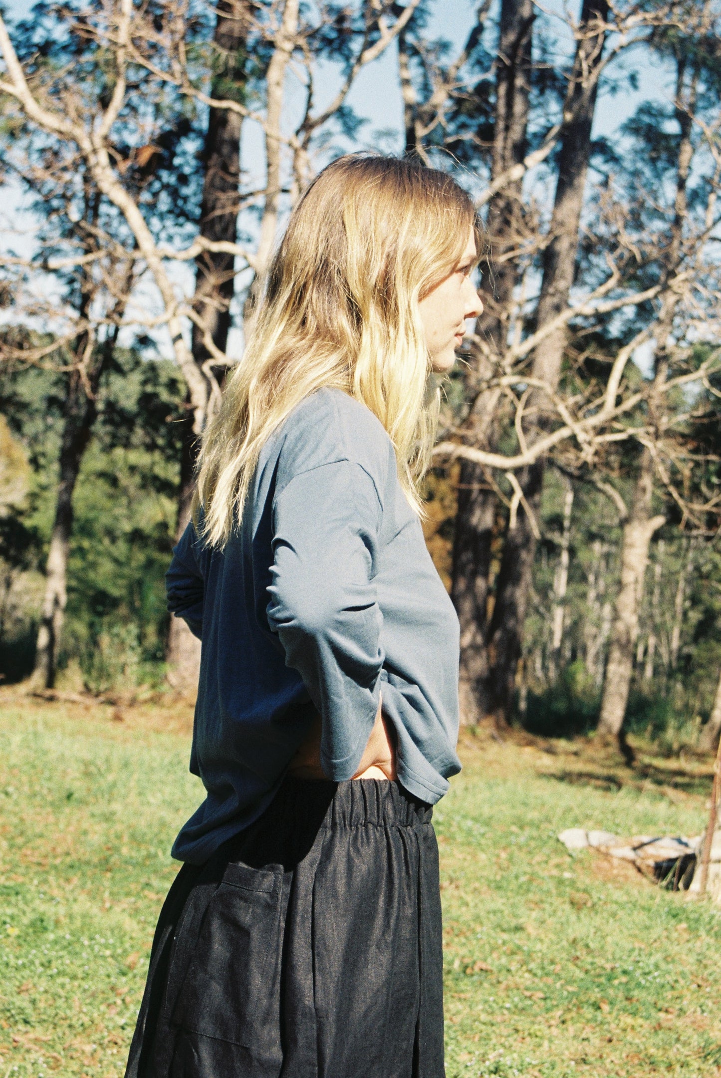 Mimi Holvast Long Sleeve Big Tee — Steel Blue