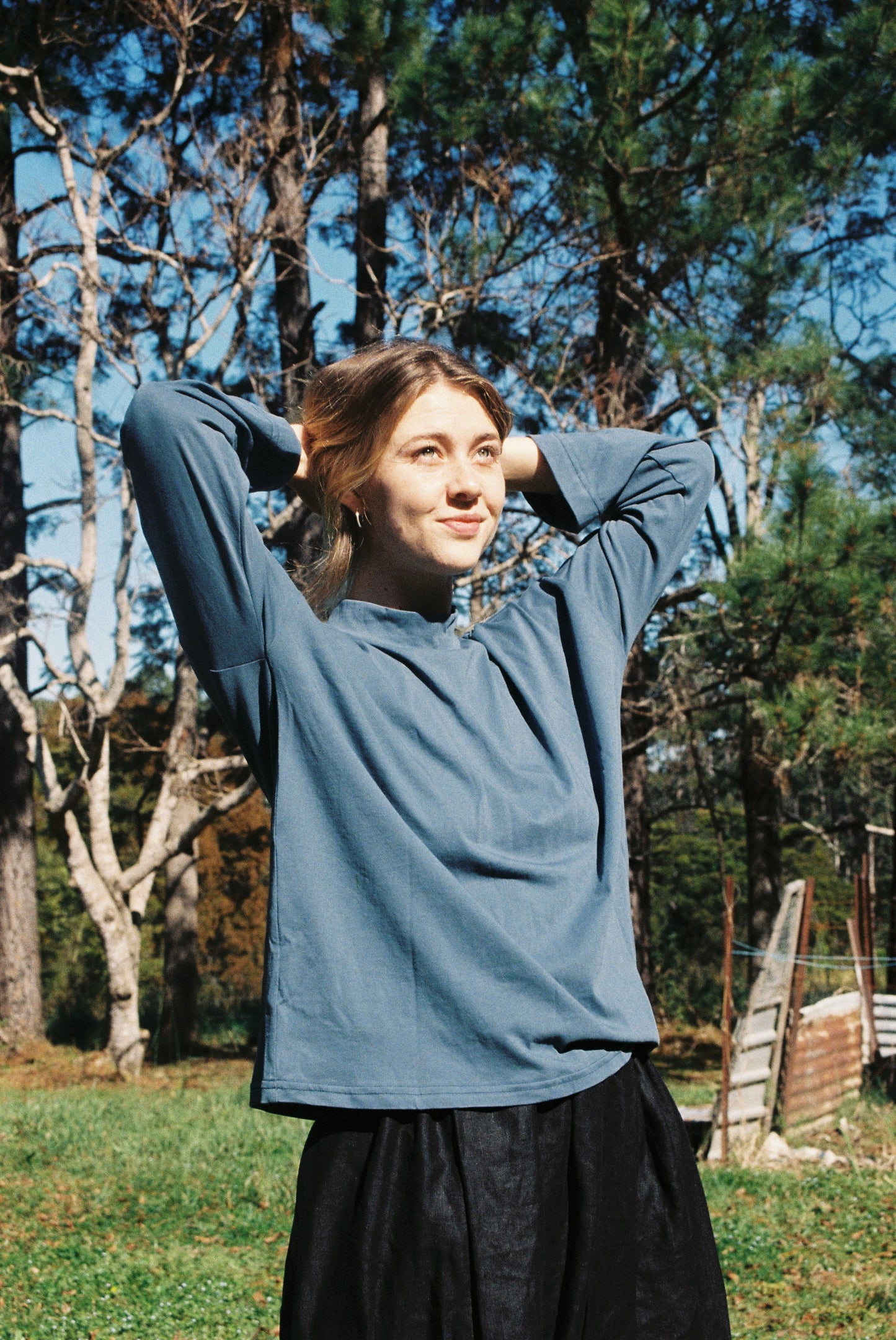 Mimi Holvast Long Sleeve Big Tee — Steel Blue