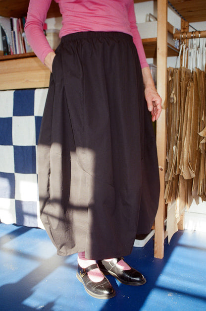Lantern Skirt — Black Organic Cotton