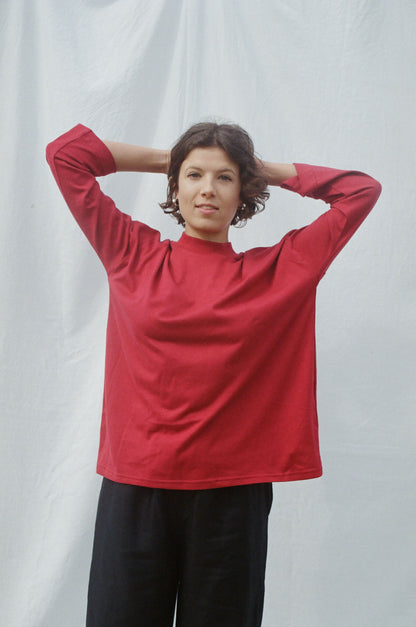 Long Sleeve Big Tee — Passata Red