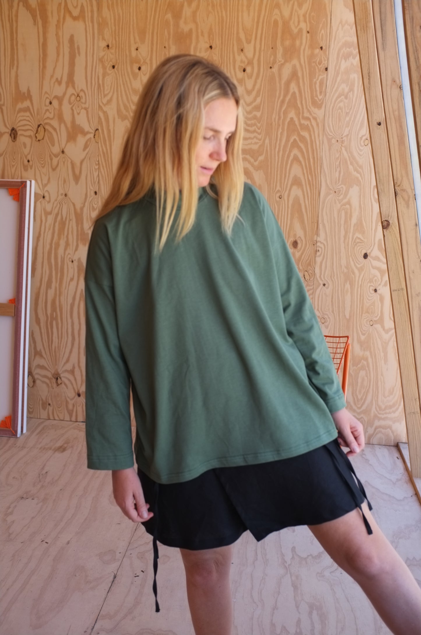 Long Sleeve Big Tee — Eucalyptus