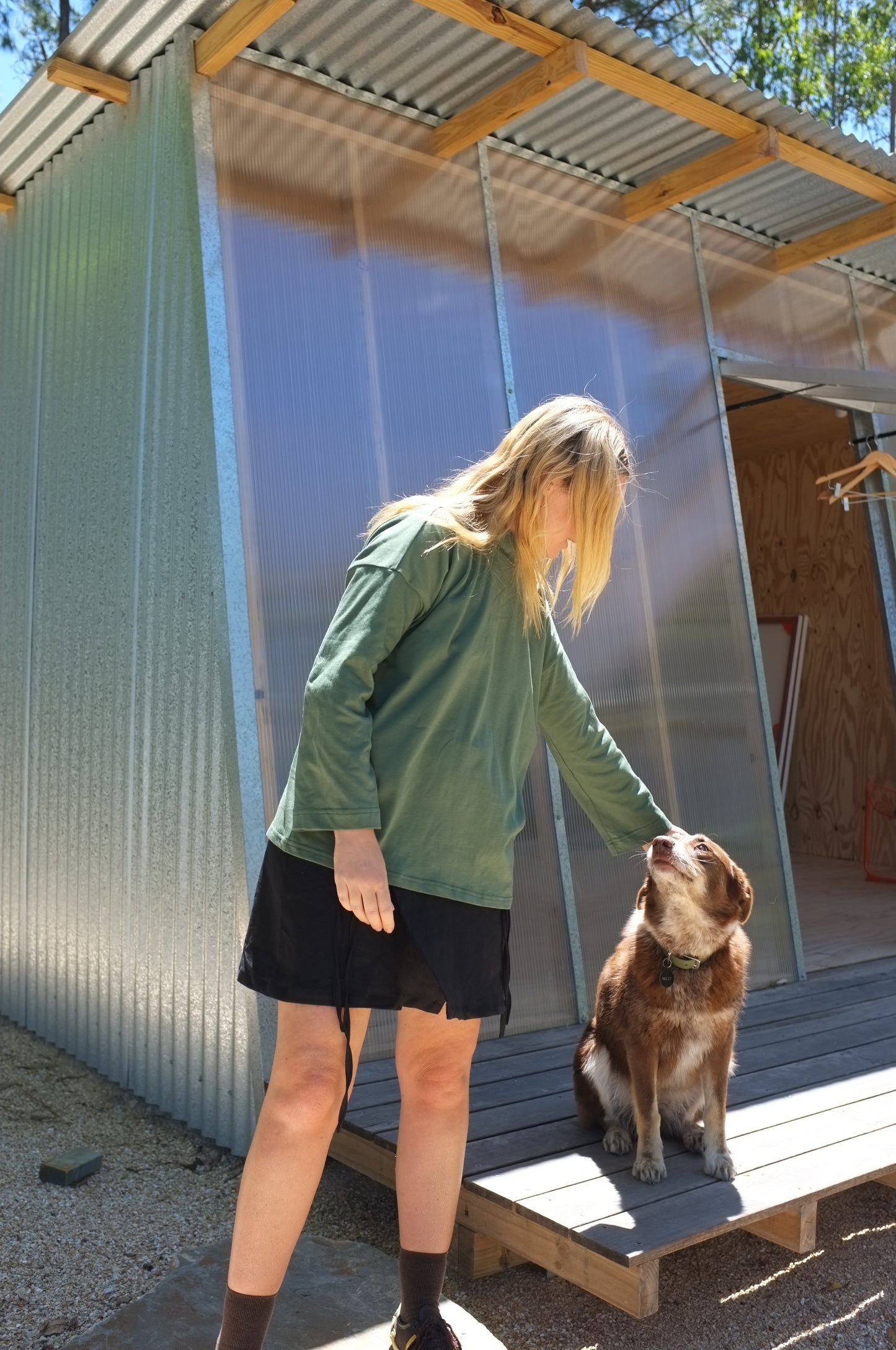 Long Sleeve Big Tee — Eucalyptus