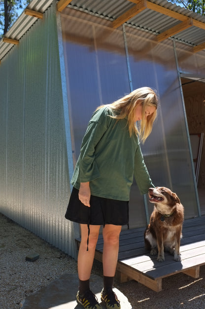 Long Sleeve Big Tee — Eucalyptus