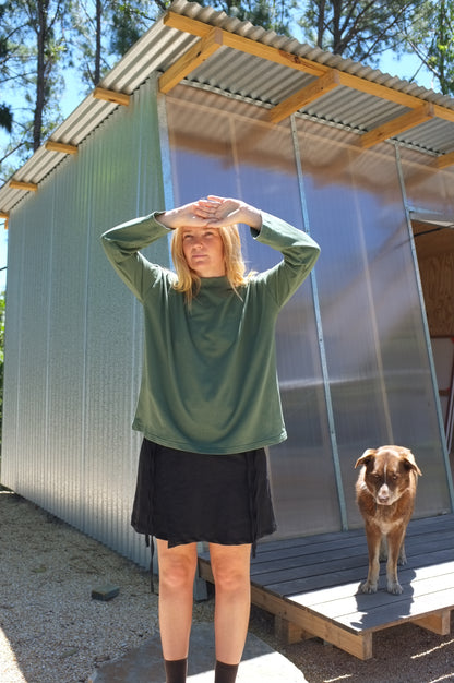 Long Sleeve Big Tee — Eucalyptus
