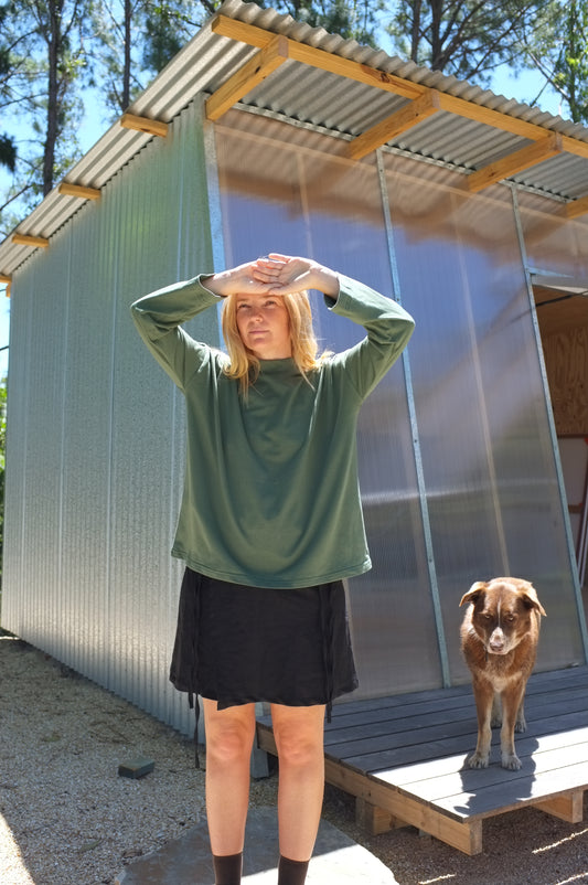 Long Sleeve Big Tee — Eucalyptus