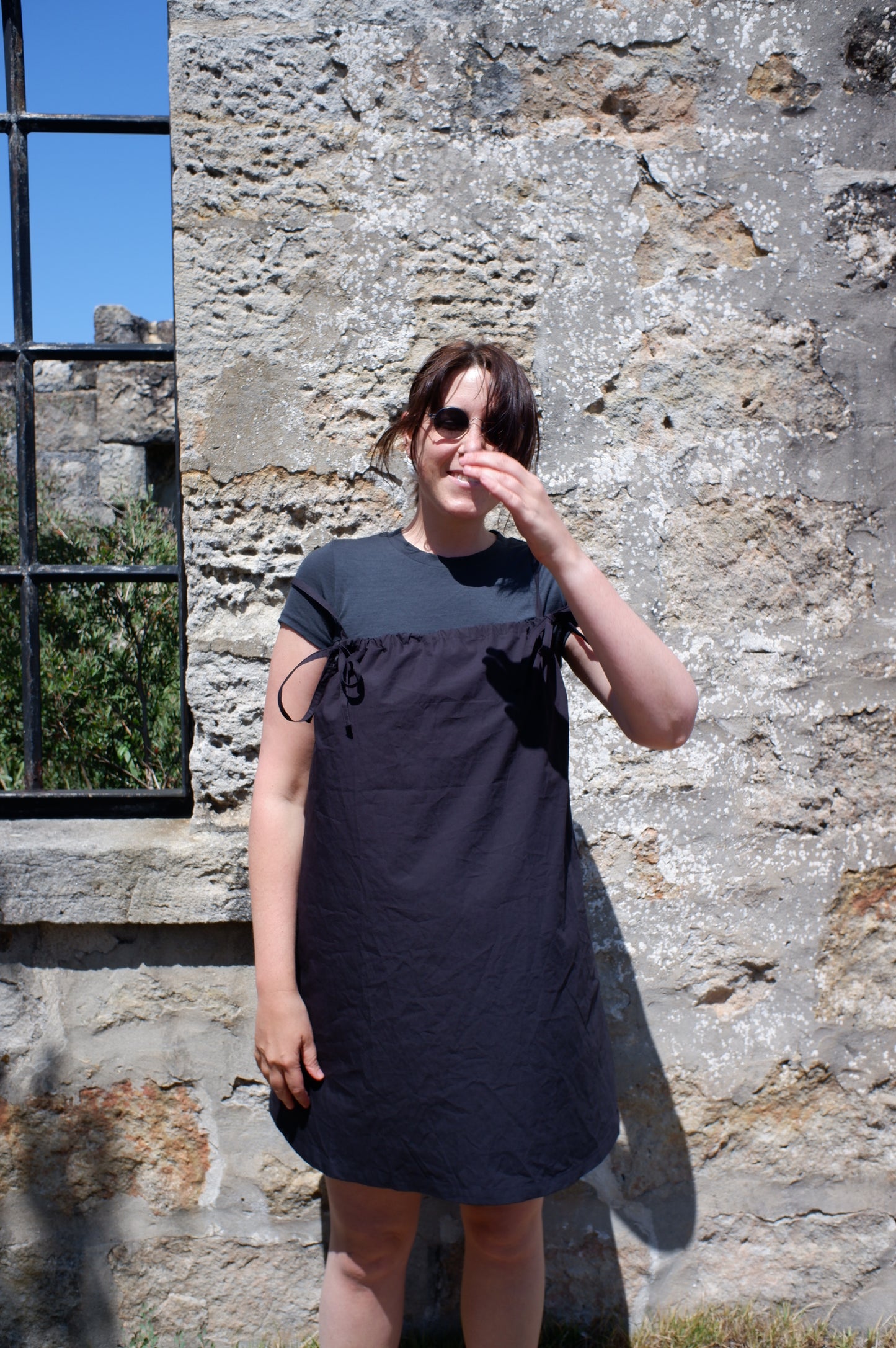 Ties Dress — Black Organic Cotton