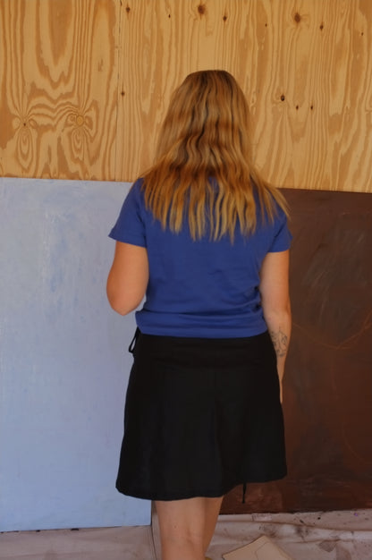 Bateau Baby Tee  — Electric Blue Cotton Rib