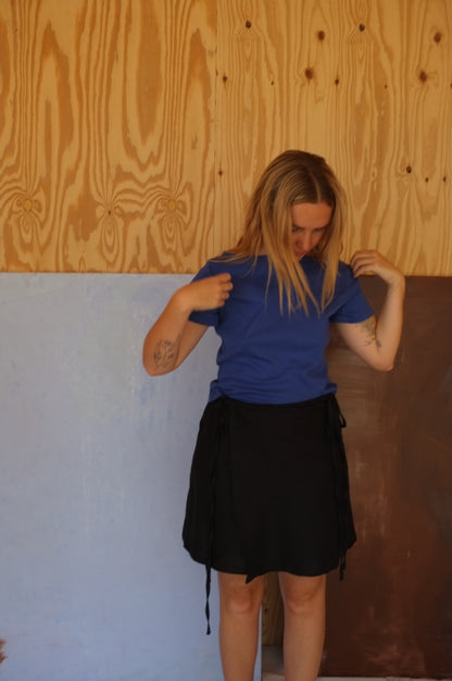 Bateau Baby Tee  — Electric Blue Cotton Rib