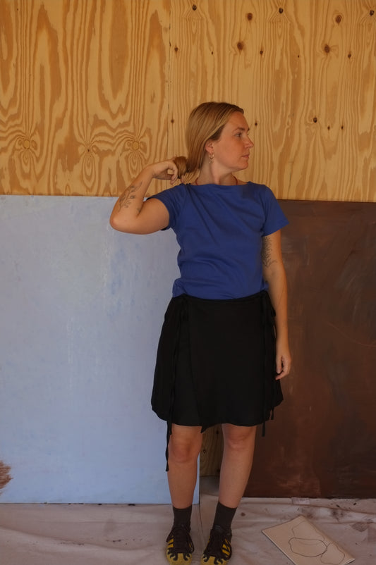 Bateau Baby Tee  — Electric Blue Cotton Rib