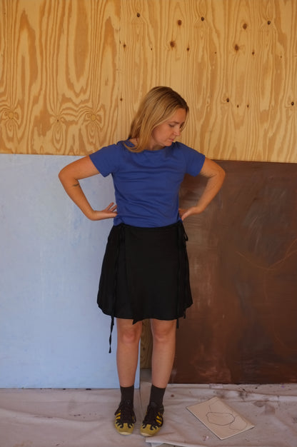 Bateau Baby Tee  — Electric Blue Cotton Rib