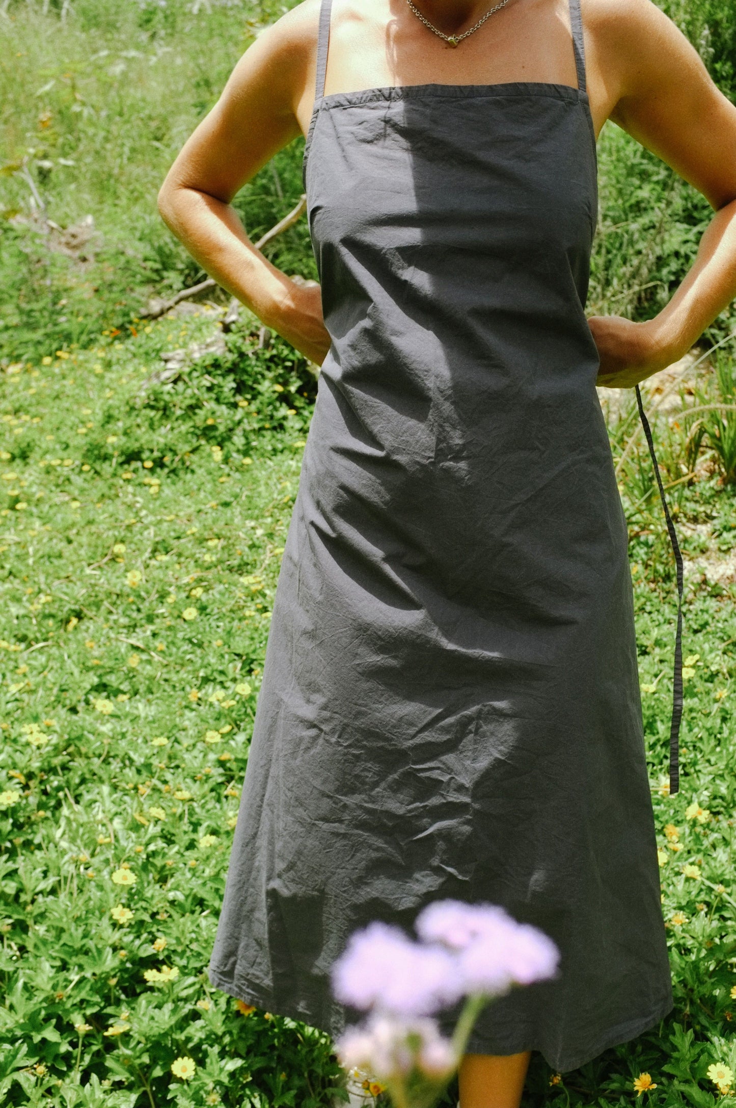 Darts Dress – Navy Cotton poplin