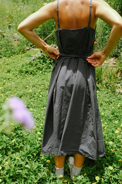 Darts Dress – Navy Cotton poplin