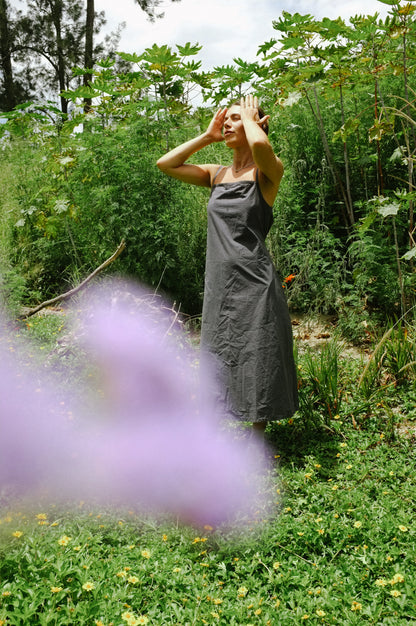 Darts Dress – Navy Cotton poplin