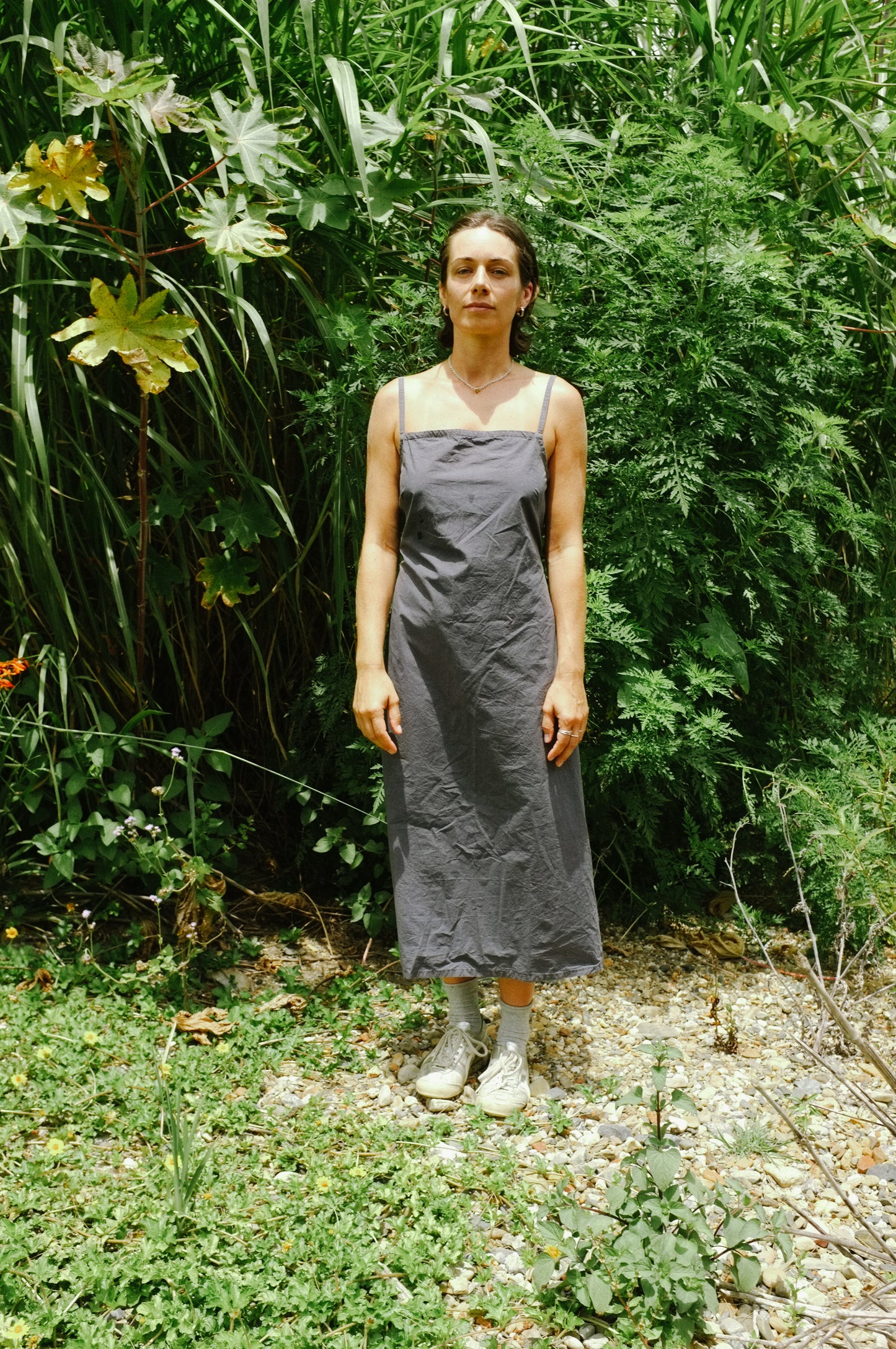 Darts Dress – Navy Cotton poplin