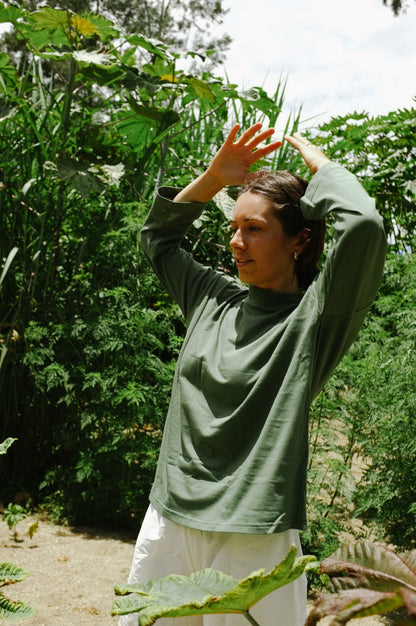 Long Sleeve Big Tee — Eucalyptus