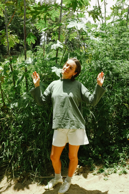 Long Sleeve Big Tee — Eucalyptus