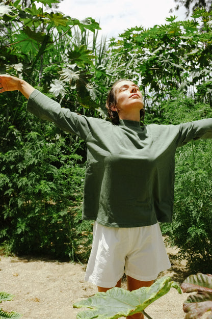 Long Sleeve Big Tee — Eucalyptus