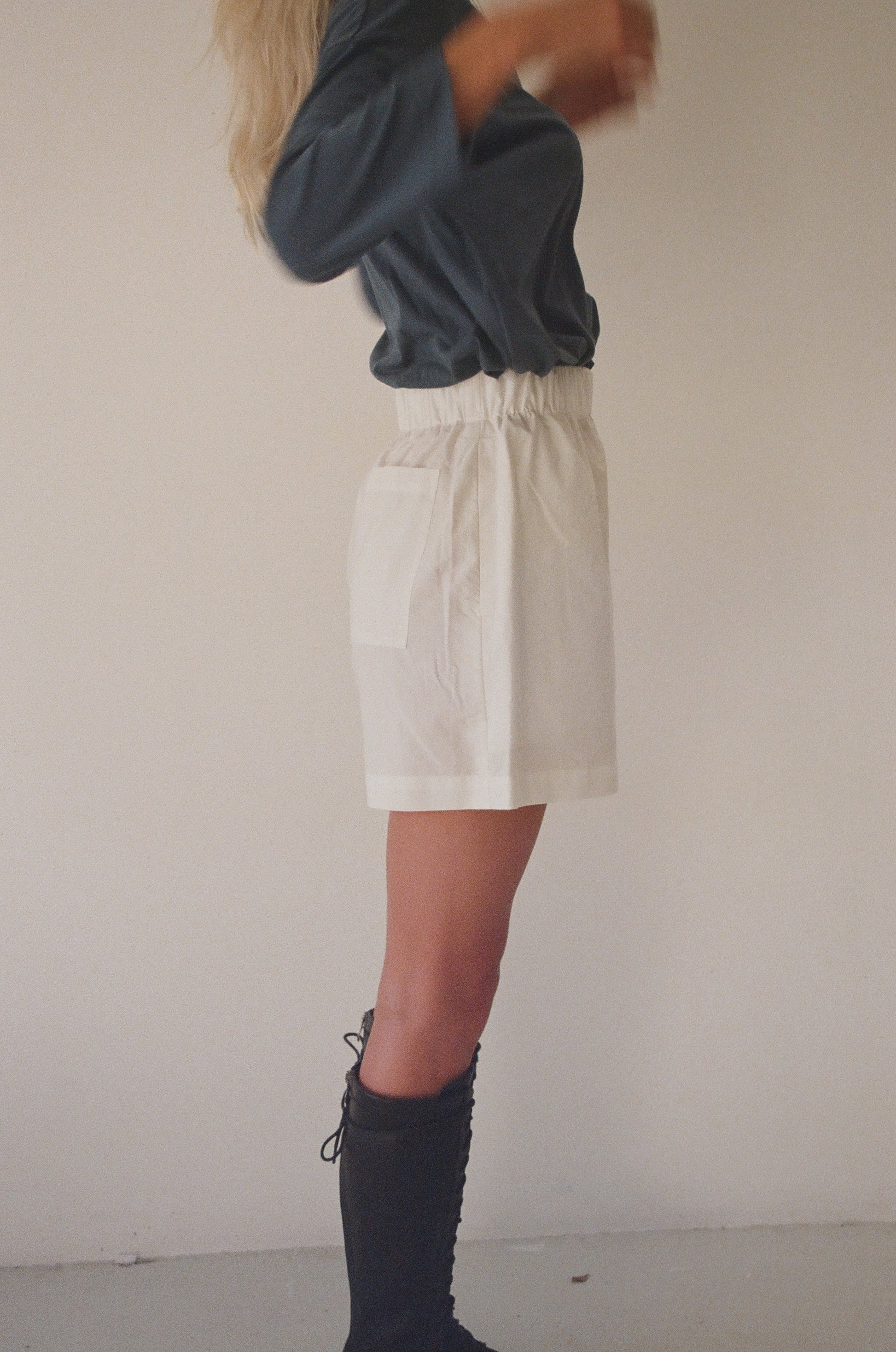 Mimi Holvast Scrunchie Shorts - White Organic Cotton