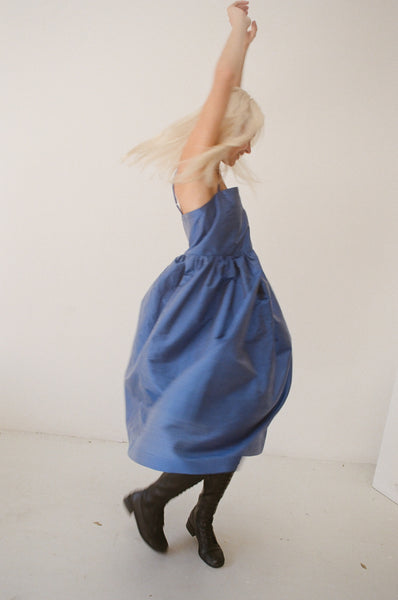 Mimi Holvast Sun Dress - Electric Blue Silk